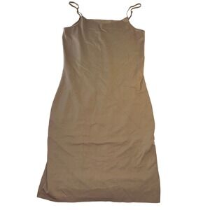 Vanity Fair Tan Nude Seamless Slip Dress Shapewear 10345 Large Adjustable Straps